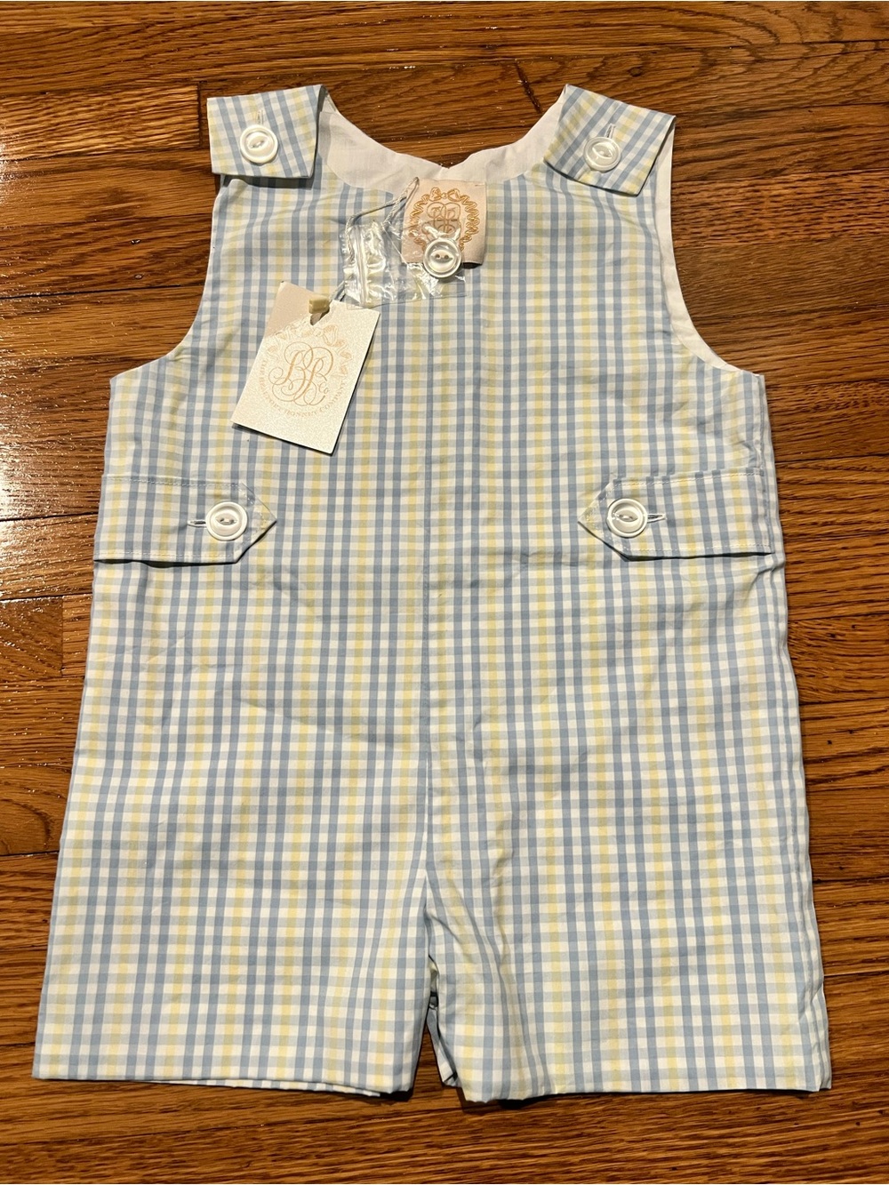 The Beaufort Bonnet Company Blue and Yellow Gingham Shortall Jon Jon